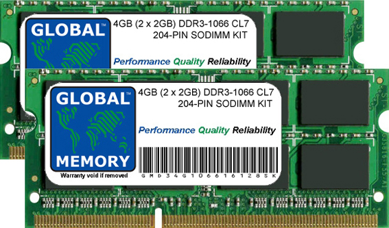 4GB (2 x 2GB) DDR3 1066MHz PC3-8500 204-PIN SODIMM MEMORY RAM KIT FOR MACBOOK (LATE 2008 - MID/LATE 2009 - MID 2010) & MACBOOK PRO (LATE 2008 -...
